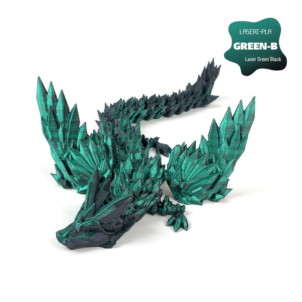 3D Printed Movable Crystal Wyvern Dinosaur Figurines with Dragon Egg Toy