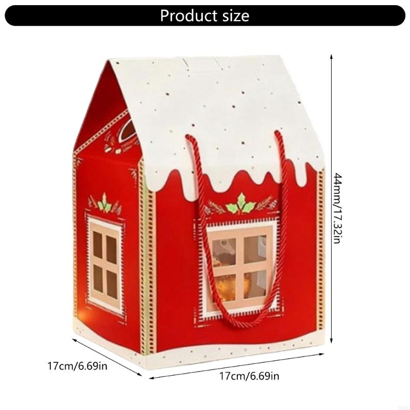 Christmas Party Decoration Paper Cottage Ornament Quick Assembly Foldable Gift Wrapping Box Accessories