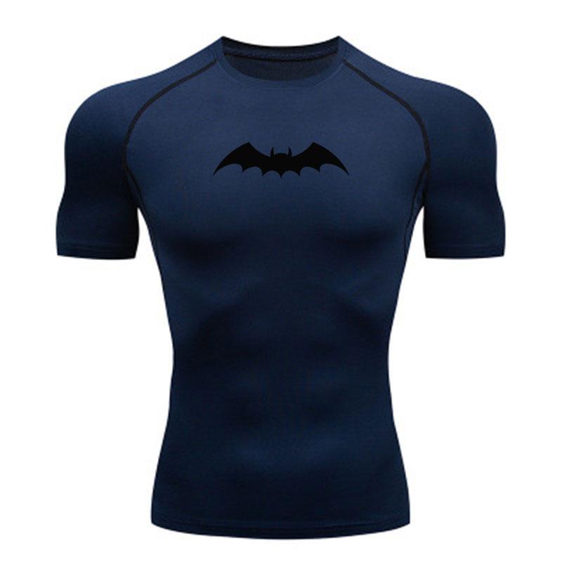 Men's Compression Athletic T-Shirt, Quick Dry Breathable Bat