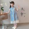 Girls' New Chinese Style Cheongsam Summer Princess Dress