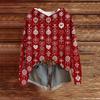 Women's Fashion Casual Long Sleeve Christmas Print Hooded Knitted Sweatshirt