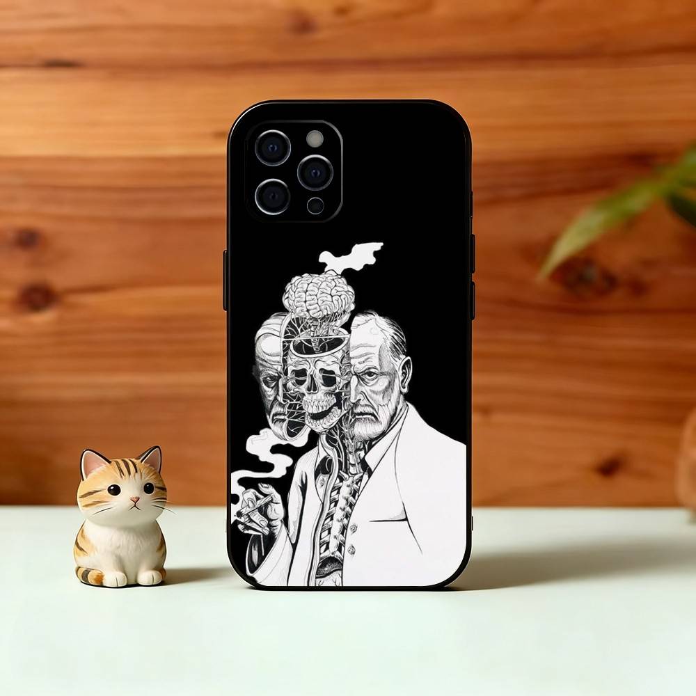 Psychoanalysis Sigmund Freud Phone Case For iPhone 17, 16,15,14,13,12,11 Plus,Pro Max, Others Soft Black Cover