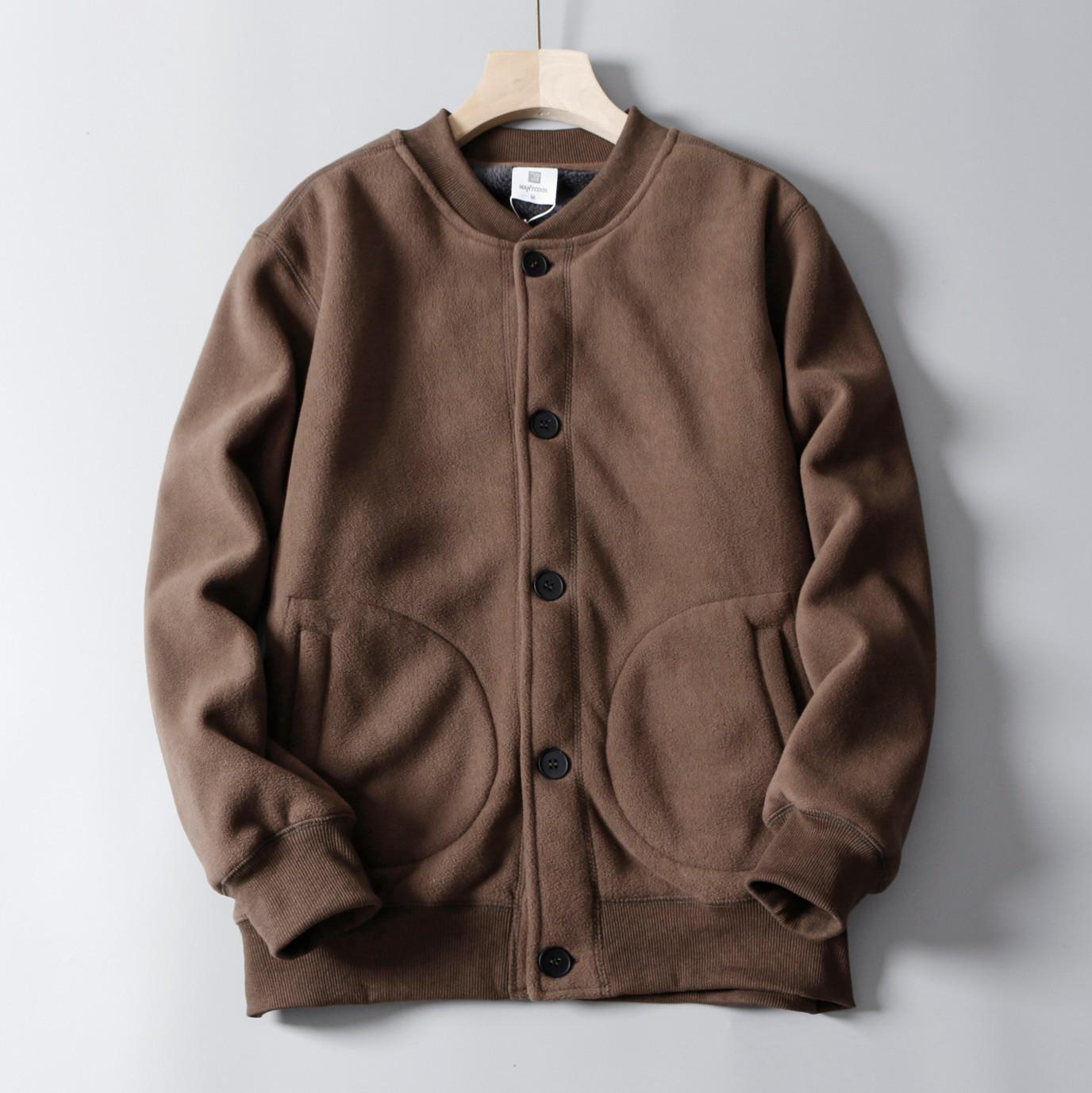 

Мужская зимняя повседневная бейсбольная куртка с воротником-стойкой - флис с хлопковым бархатом, модный стиль Flight L