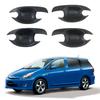 Carbon Fiber Pattern Door Handle Stickers for 2003-2008 Toyota WISH - Bright Black Door Bowl Decoration