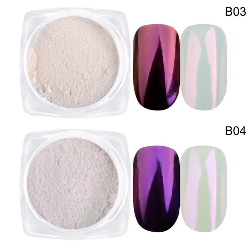 Mermaid Powder Nail Art Glitter Shimmer Mirror Pigment Aurora Pearl Dust Dip Chrome Nails Manicure DIY Set Decoration