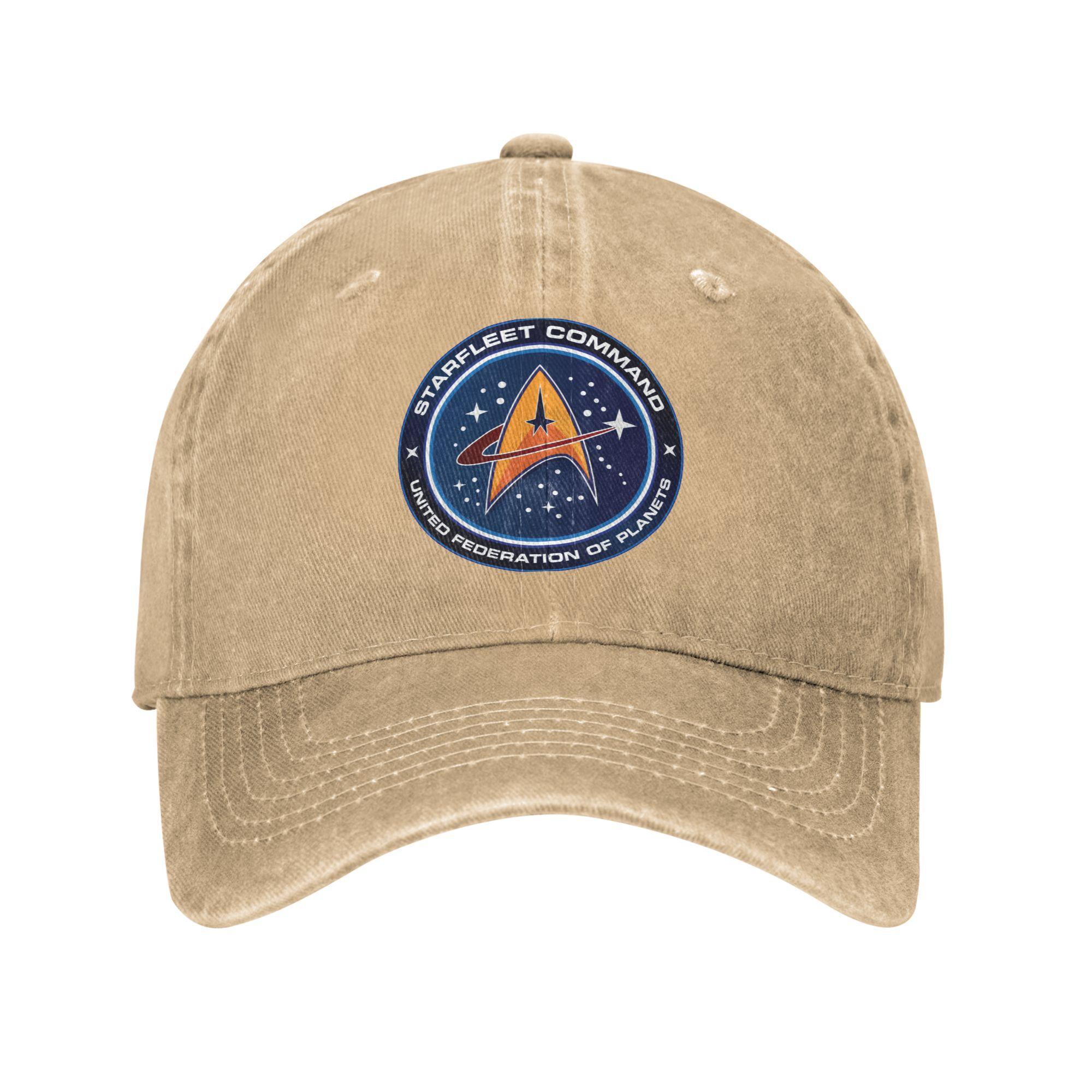 The best product for you Unisex Star Treksd Starfleet Bedrukte Hoed Casual Distressed Denim Gewassen Baseballpet Verstelbaar Adjustable kaki