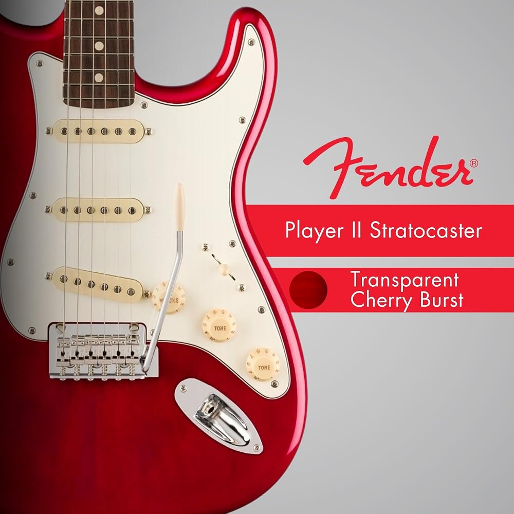 Fender Fender Electric Guitar Player II Stratocaster®, Rosewood Fingerboard, Transparent Cherry B...