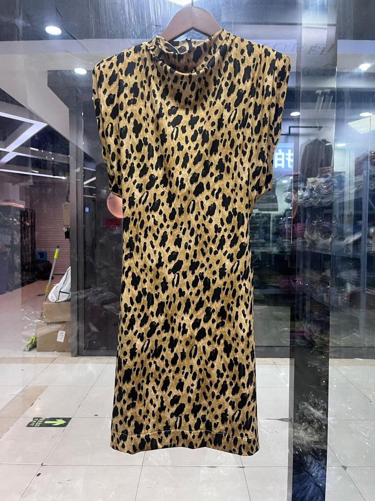 2025 Spring New Fashion Bodycon Dress with Animal Print, European & American Style for Girls