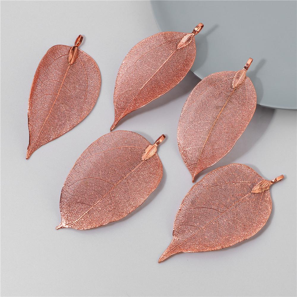 5pcs Fashion New Leaves Metal Pendants Unique Sweater Leaf Vein Pendant DIY Necklace Earring Accessory Fine Jewelry Handmade