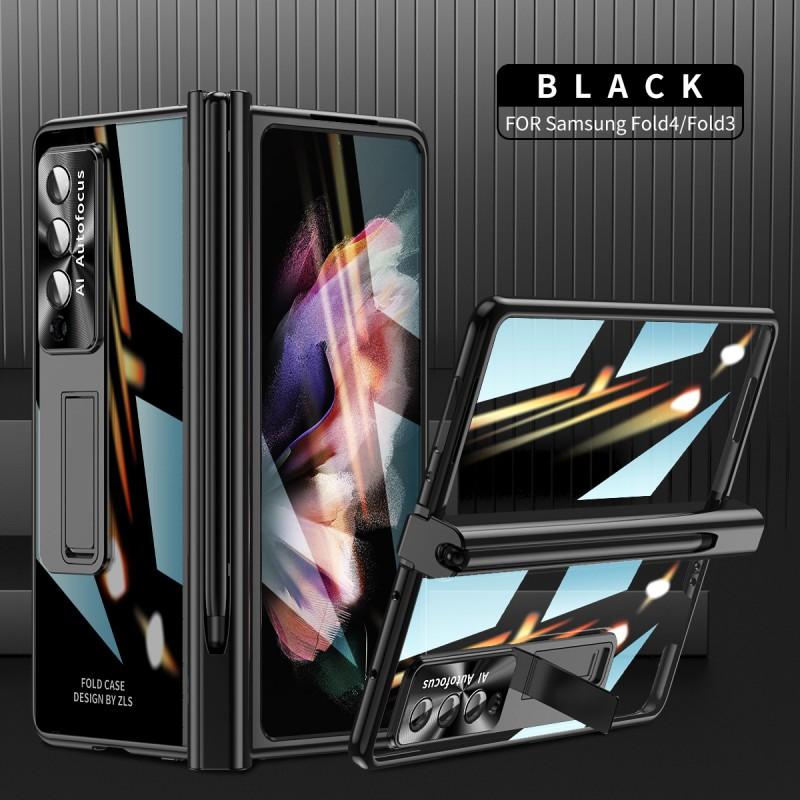 Galaxy Z Fold4 Magnetic Snap Case With Kickstand Full Coverage PCMetal Shell Anti-Scratch Shockproof Cover