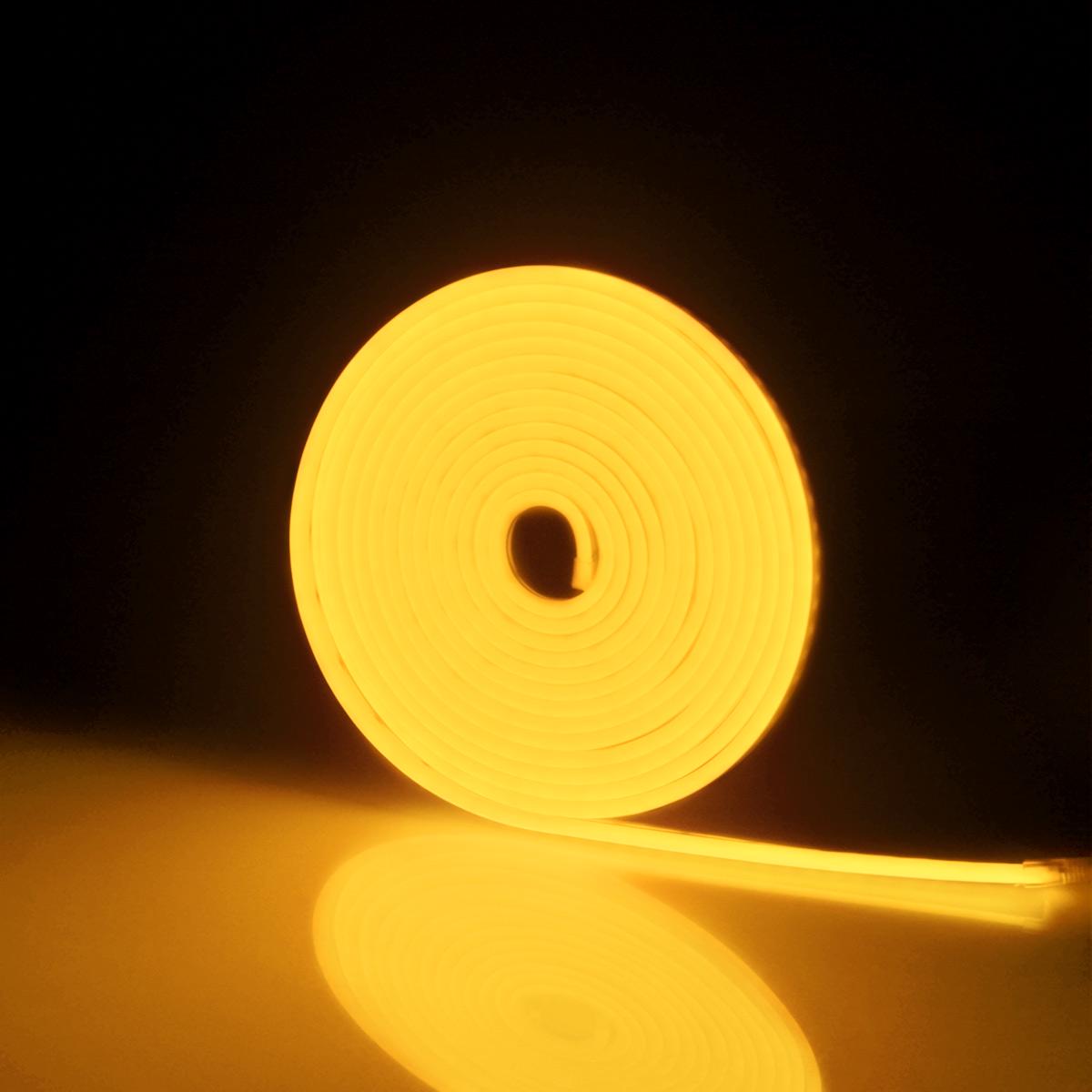 

Неоновые лампы постоянного тока 12 В, светодиодные ленты SMD 2835 120 светодиодов/м, неоновая вывеска, водонепроницаемая силиконовая веревка, гибкая лампа, украшение для домашней подсветки жёлтый