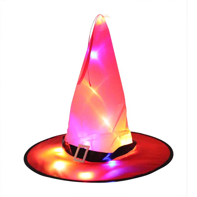 1PC Halloween LED Light Wizard Hat Adult Kids Witch Hats Costume Party Birthday Witches Top Pointed Caps Cosplay Halloween Props