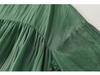 8973 Five-Sleeve Plus Size Gradient Cotton Linen Dress - Loose-Fit Early Autumn Style