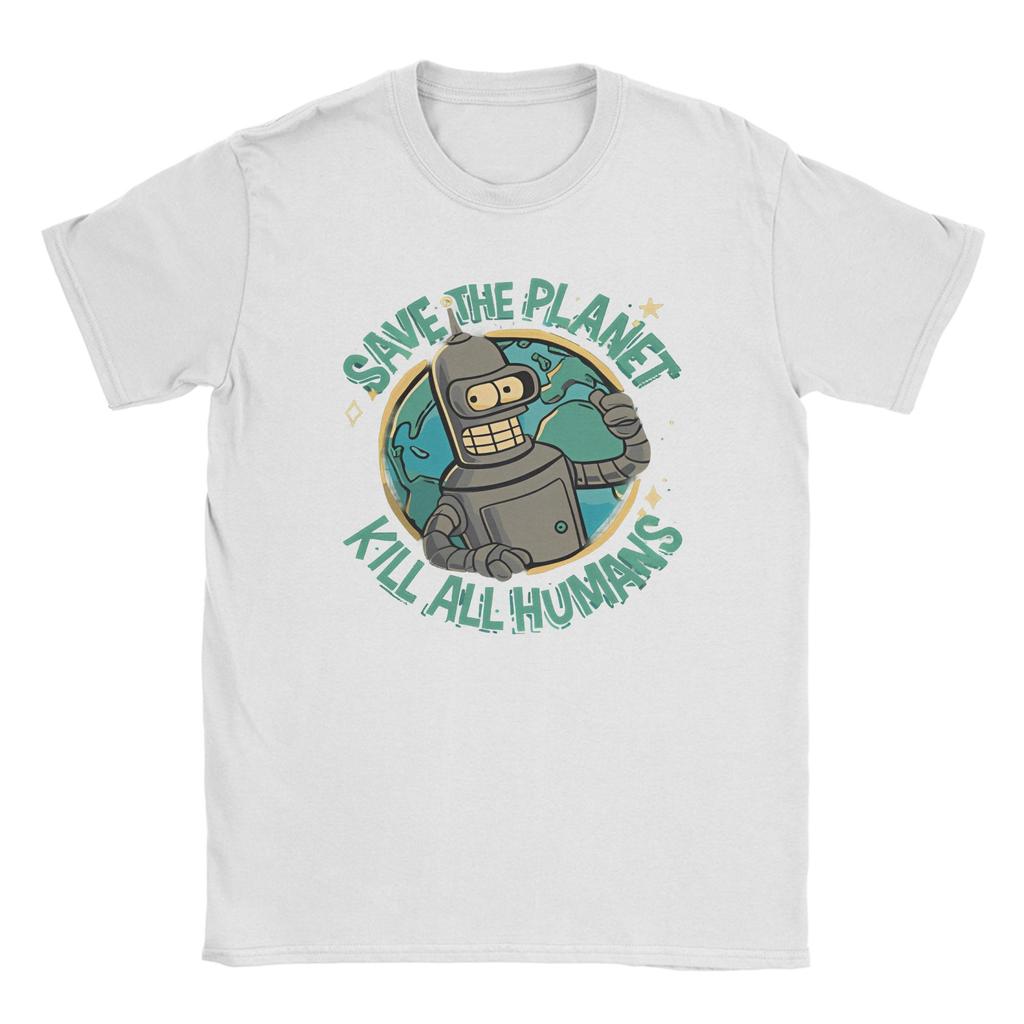 Rettet den Planeten Tötet alle Menschen Futurama Merch Herren Damen T-Shirts Sommer T-Shirt Grafik Bedrucktes T-Shirt Kleidung
