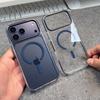 High Clear Transparent For Magsafe Case for iPhone 17 13 12 Pro Max Air 14 15 16 Plus Anti-knock Metal Button Magnetic Cover