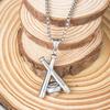 Sports Style Baseball Bat Pendant Necklace Women Men Hip Hop Copper Color Stainless Steel Chain Fashion Neck Jewelry Boy Gifts
