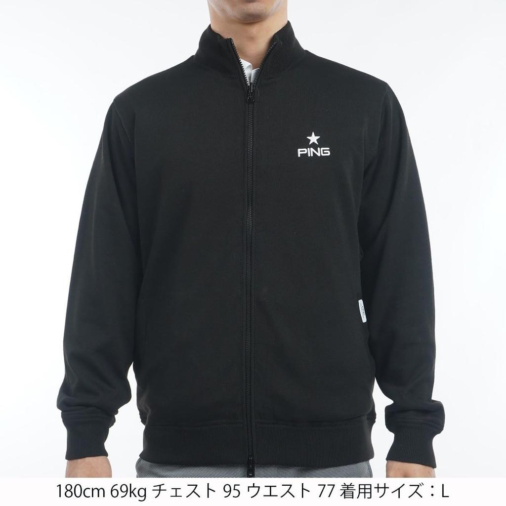 [Pin Apparel] Men's Long Sleeve Full Zip Knit (Reversible)  Golf Outerwear  621-4270003 010Black 3L
