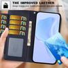 For iPhone 16 Plus Wallet Case with Strap/Multiple Card Slots Solid Color Leather Stand Phone Cover