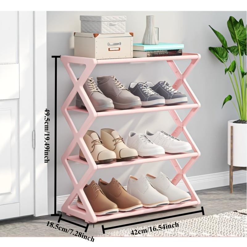 4-Tier Shoe Rack, Multi-Layer Shoe and Book Shelf, High Load-Bearing and Space-Saving Design. Saves Space, Easy To Assemble, Durable Construction
