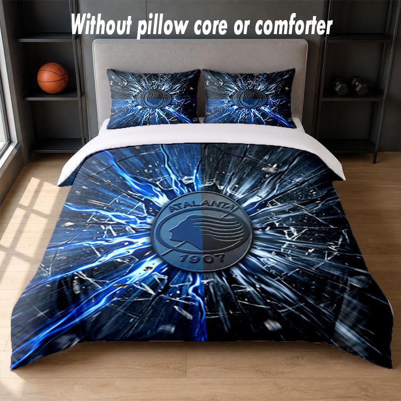 Atalanta FC Design Bed Bedding Set 1 Duvet Cover + 2 Pillowcases Soft Breathable Household Bed Linens
