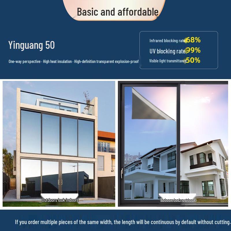 High Transmission Reflective Solar Window Film - Sunshade & Insulation Sticker for Household Balconies 30x100cm