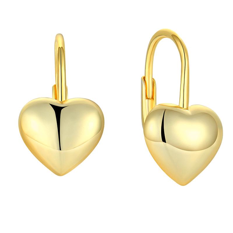 Heart-shaped 14K Gold-Plated S925 Sterling Silver Earrings for Women with Earring Backs S925 Silver