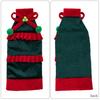Cute Wine Bottle Costumes Christmas Cover with Bow & Pom Pom, Drawstring Red Gift Wrapping Supplies Green Wrap for Holiday Table Decor, Party