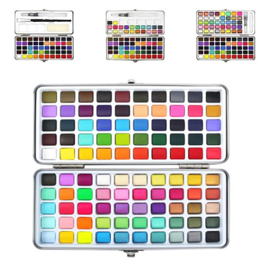 1 Set Solid Watercolor Set Solid Concentration 50/72/90 Colors DIY Portable Artist