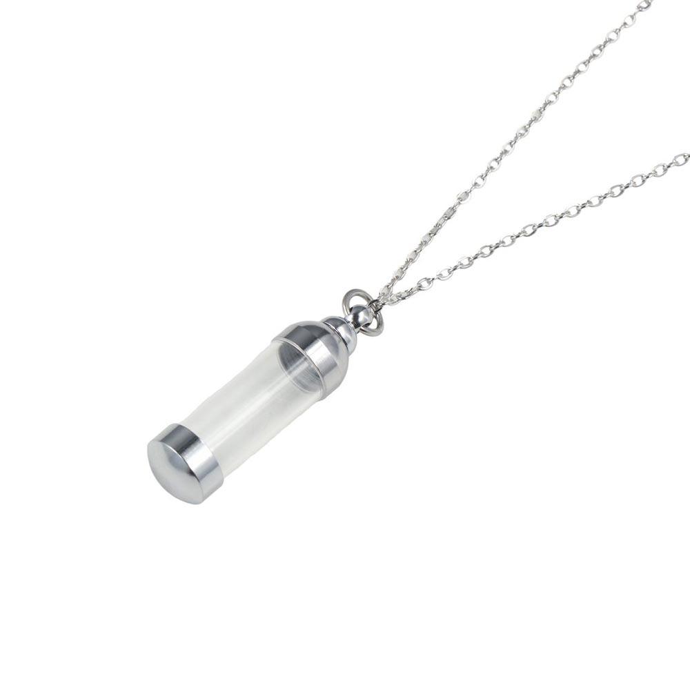 Can Open Gift Urn Necklace Ashes Cremation Memorial Pendants Stainless Steel Hollow Tube Necklaces