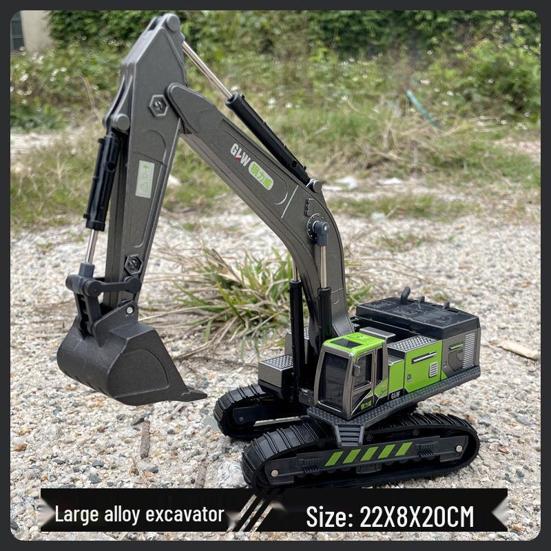 Alloy Construction Toy Set: Excavator, Mixer, Crane for Kids 0-6.