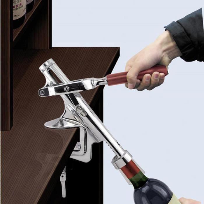 Tire bouchon de comptoir - sieger profi - bois et métal chromé - design contemporain - 22.5 x 8 x 27 cm