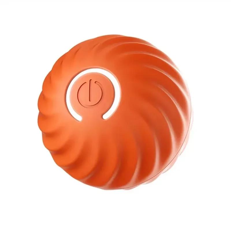 Smart Interactive Dog Ball Toys, Bouncing Rolling Gravity Ball for Pet Training, Plush Chew Toys for Puppy Small Large Dogs, оранжевый