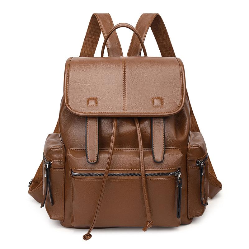 

Korean version backpack women s travel light leisure large capacity backpack new retro schoolbag computer bag коричневый