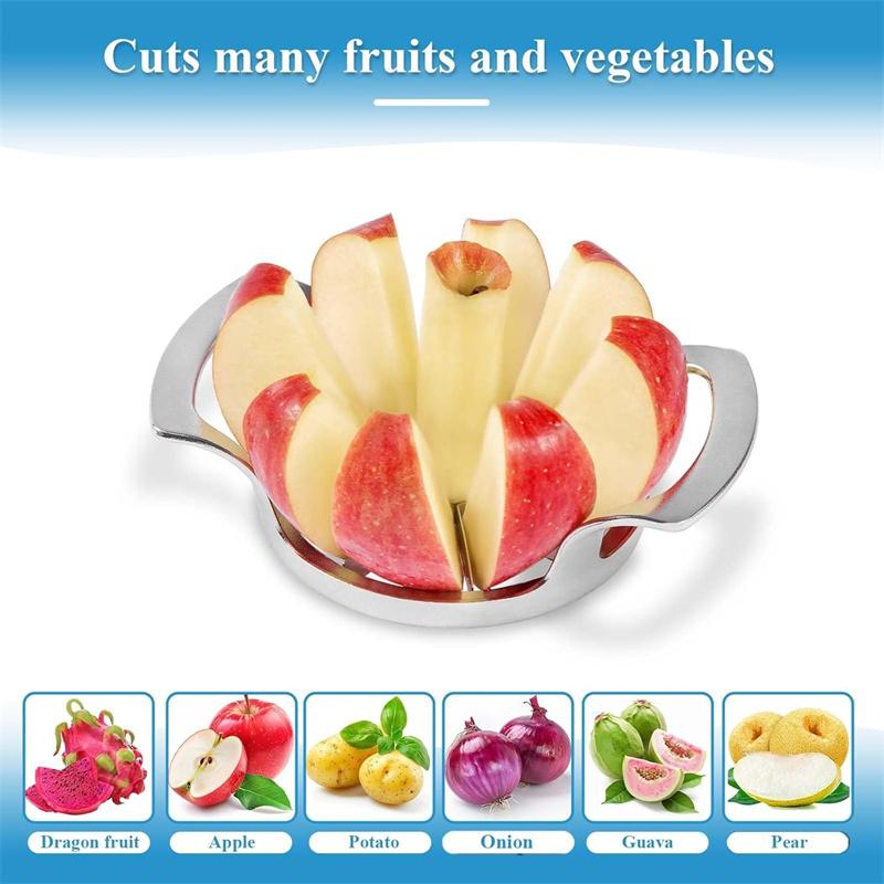 Apple Slicer Stainless Steel Pear Fruit Corer Slicer with 8 Sharp Blades 1/2pcs Fruit Cutter Divider Pitter Kitchen Essential