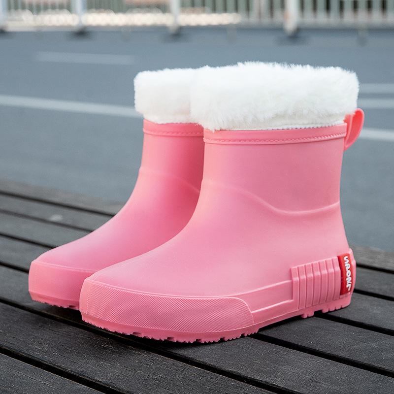 Rain shoes thick-soled non-slip women's medium tube rain boots kitchen outdoor fishing car wash waterproof medium tube glue women's shoes