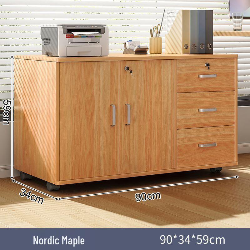 Office Desk with Movable Under-Storage and File Cabinets