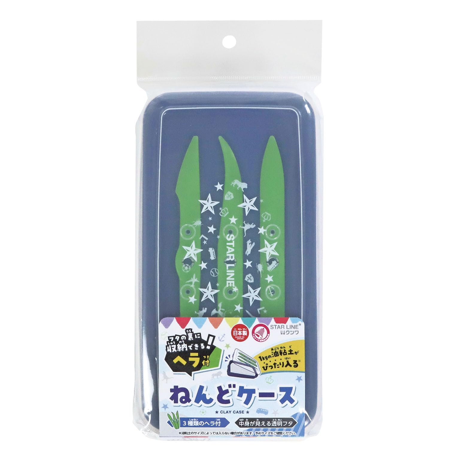 

Kutsuwa Star Line Clay Case with Spatula Navy ST139NB