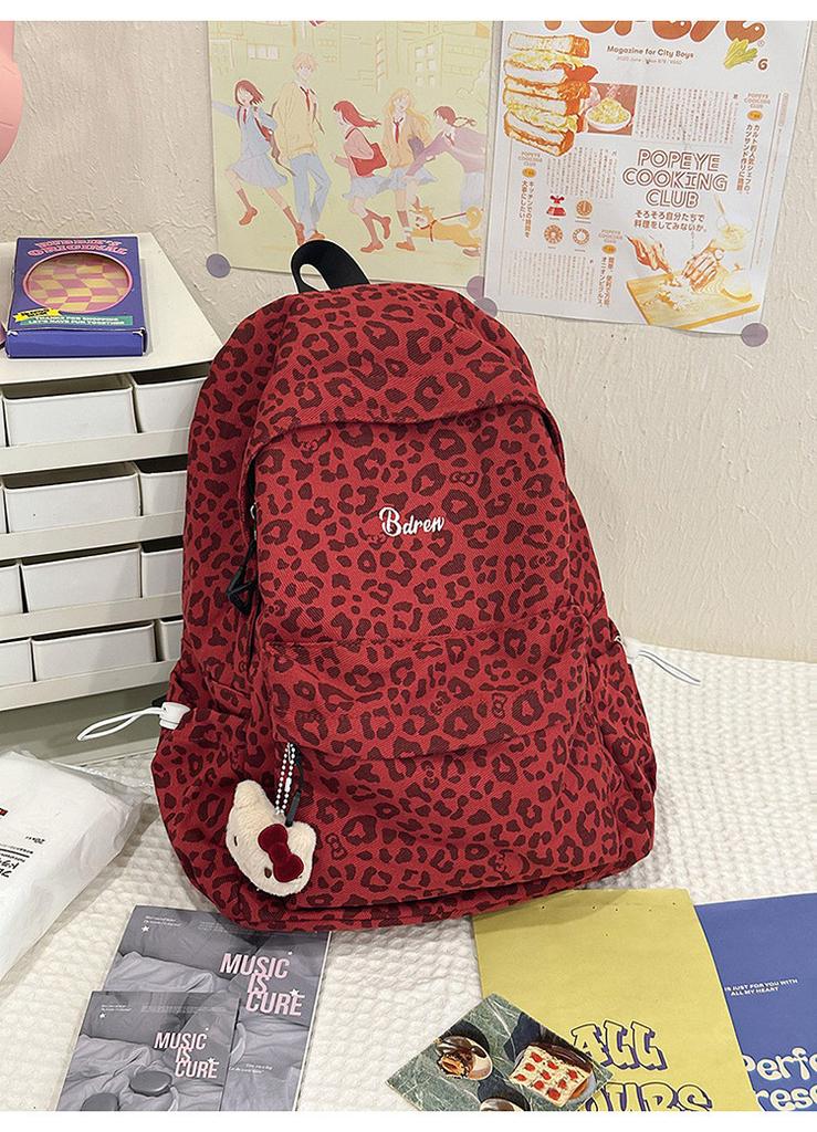 Style Leopard Print Backpack For School Girls With Canvas And Laptop Pocket