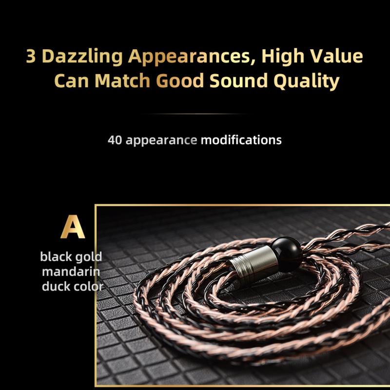 8Core Silver Plated Earphone Wire for QKZ-ZXN/ZXT/AK6 Pro 0.75mm Gold Plated Plug Earphone Extension Cable