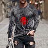 Fashionable 3D Printed Men's Casual Round Neck Long Sleeved T-shirt