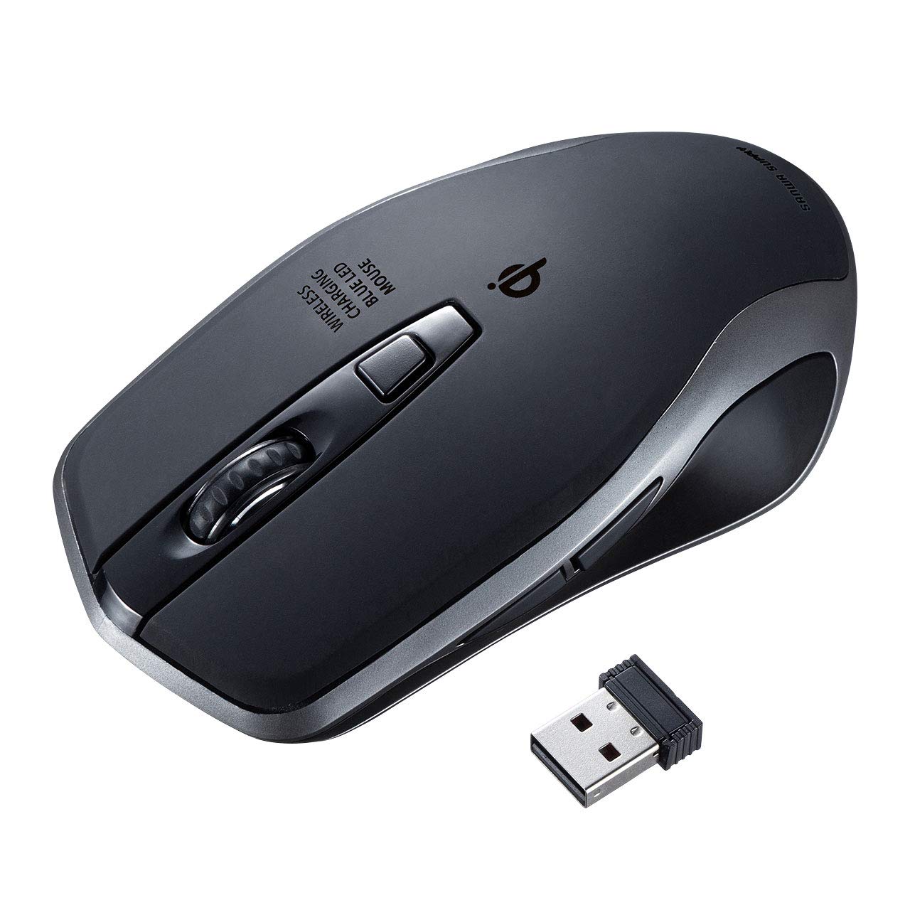 

Sanwa Supply Wireless Charging Mouse Qi Compatible Blue LED 5 Buttons Large Black MA-WBL157BK чорний