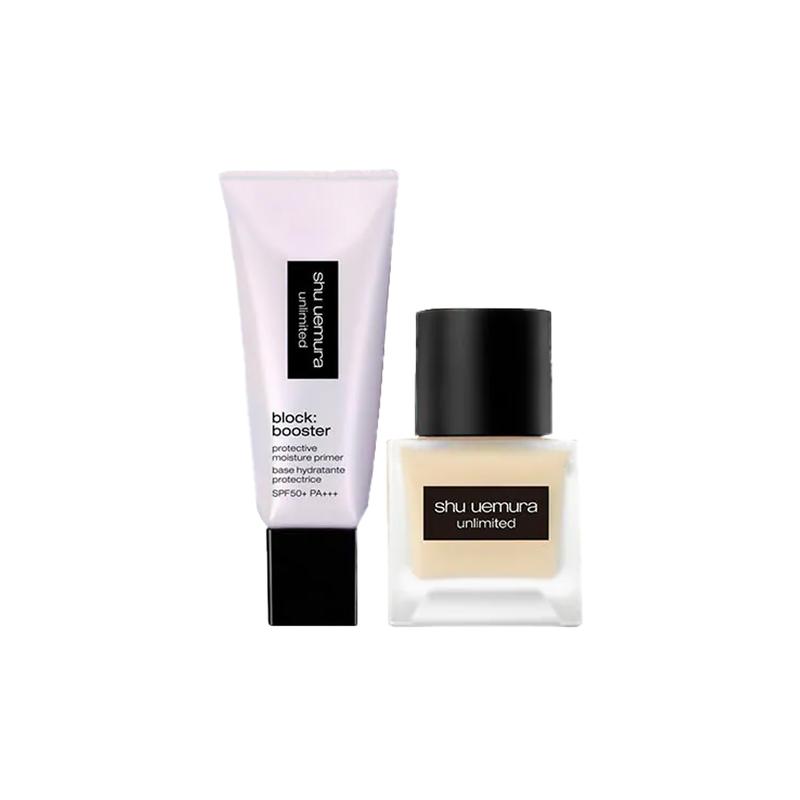 Набор макияжа Shu Uemura Набор стойкой жидкой тональной основы, стойкий консилер, нелипкая пудра Жидкая тональная основа #584 Праймер #Фиолетовый фиолетовый