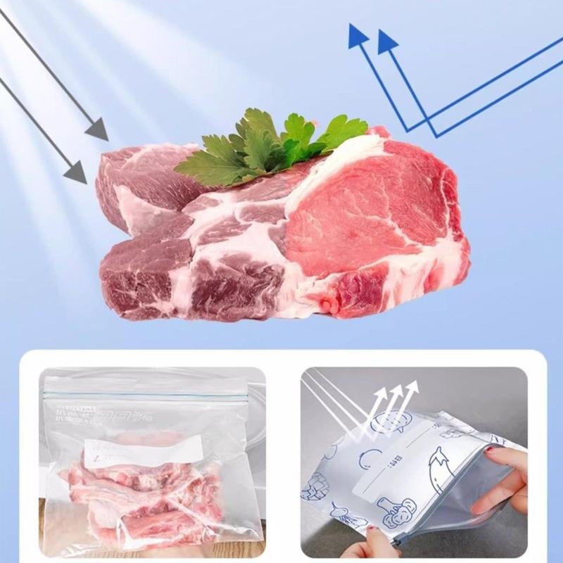 10Pcs Aluminum Foil Fresh-Keeping Bags Reusable Self-Seal Avoid Light Packaging Bag Thickened Food Storage Bags For Fruit Meat