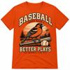 Baseball T-Shirt Bird Bat Ball Retro Sports Fan Graphic Tee S - 5XL