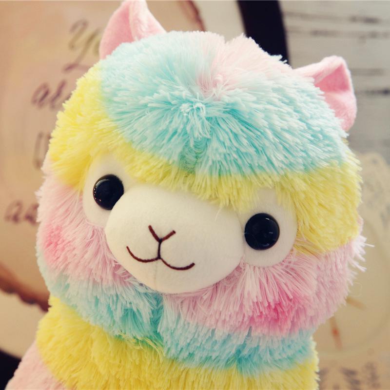 Peluche Alpaga Arc-en-ciel - Mignon Oreiller Poupée de Chiffon Bête Mythique