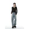 2KWEIRD Y2K Gothic Black Crop Tops Women Harajuku Grunge Graphic T Shirts Vintage V-neck Slim Long Sleeve Tees Kpop Aesthetic