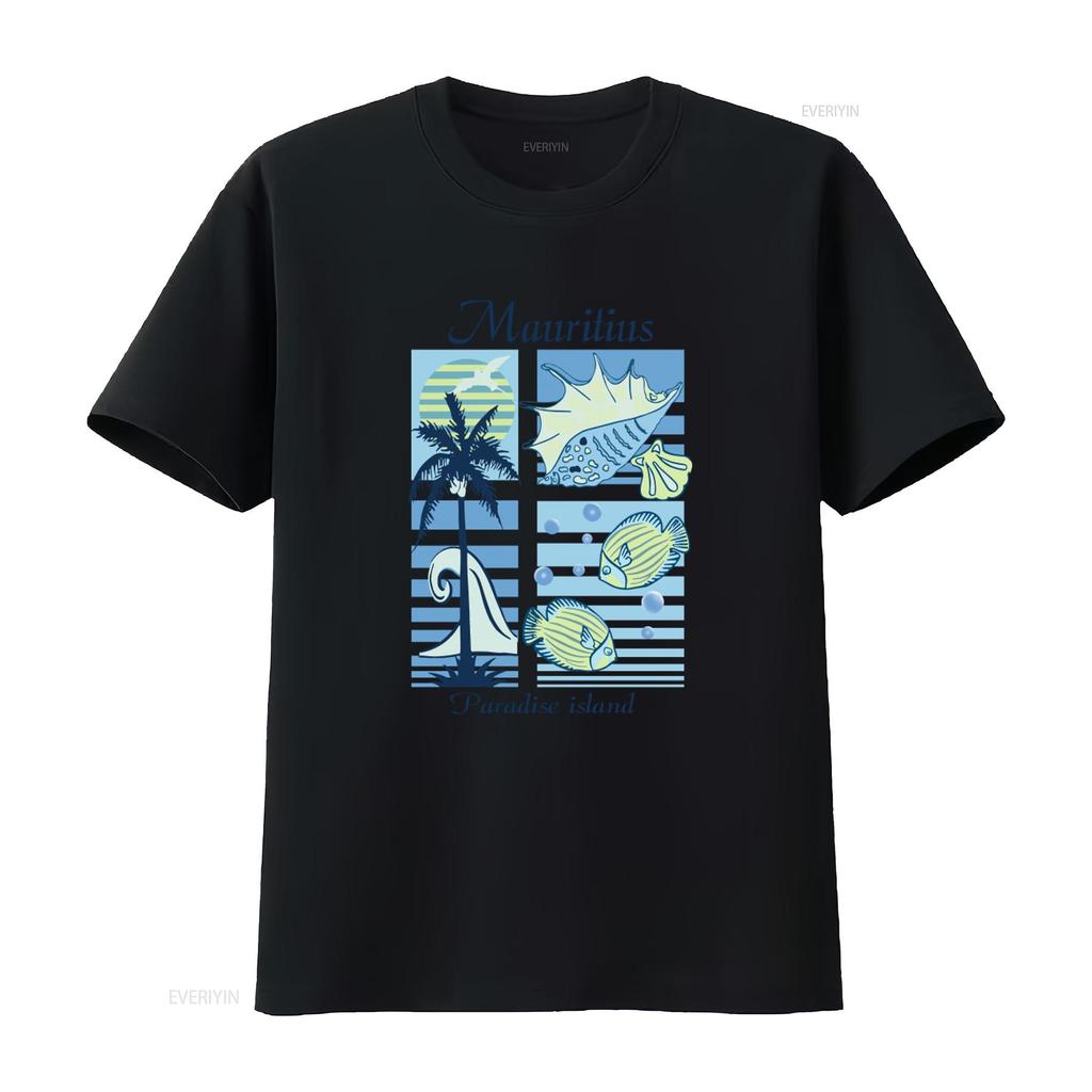 Vintage Mauritius 90s Souvenir T shirt With Print Size XL Tropical Paradise Island Design vintage Washed Versatile streetwear