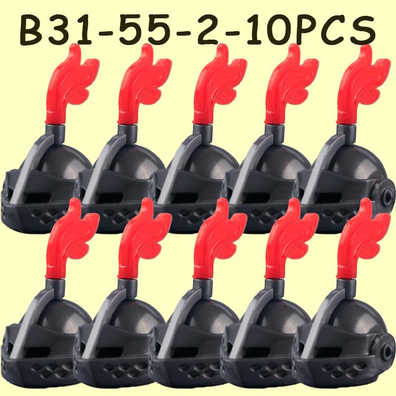 MOC Medieval Military Castle Soldier Figures Helmets Series Building Blocks Knights Accessories Warrior Hat  Bricks Toys Gifts