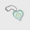 Sunset Heart Green Keyring