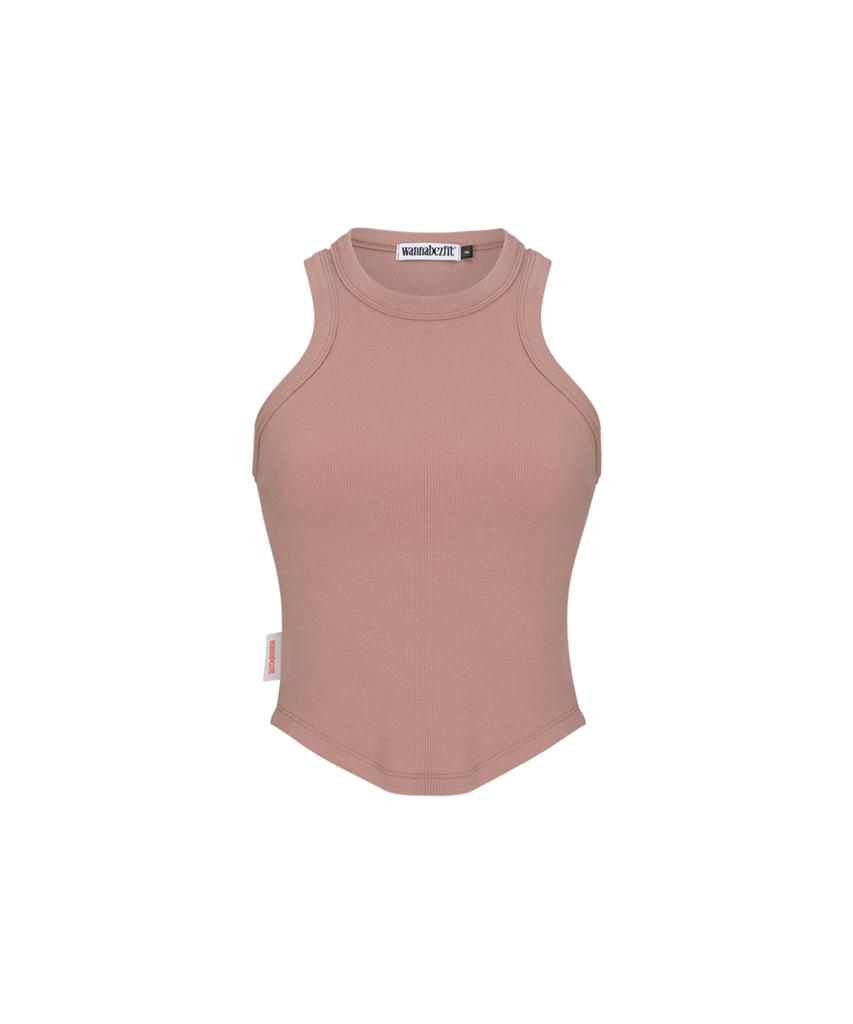 WANNABEZFIT Sleek Halter Crop Top Dry Rose